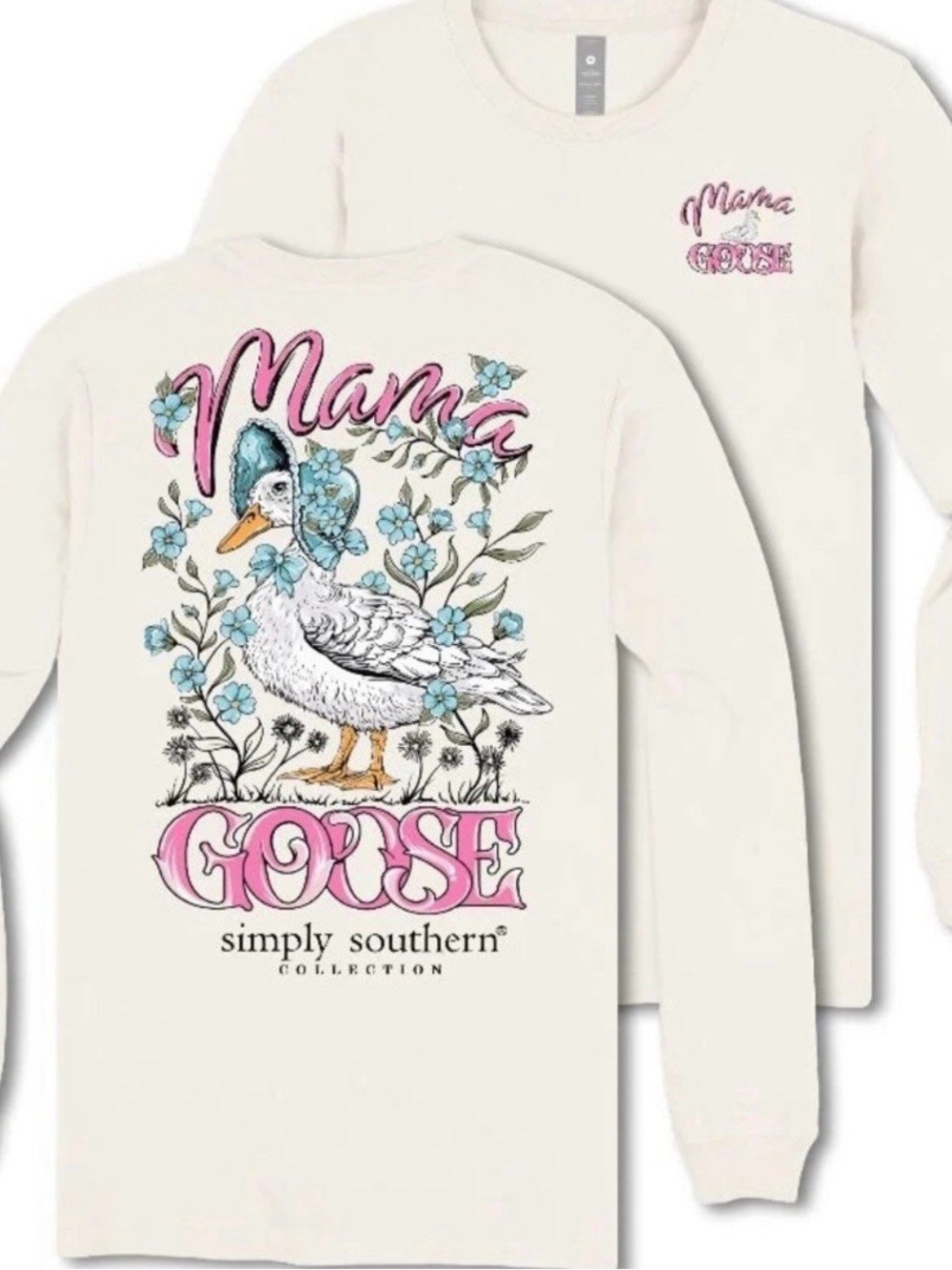 Simply Southern Mama Goose Tee Women’s XL Bonnet Front Porch NEW T-shirt 80s